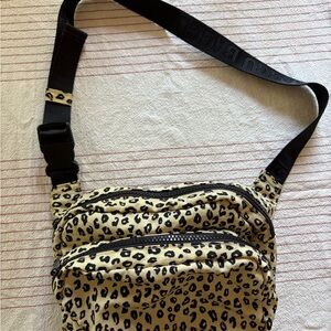 Leopard Print Baggu Crossbody Bag